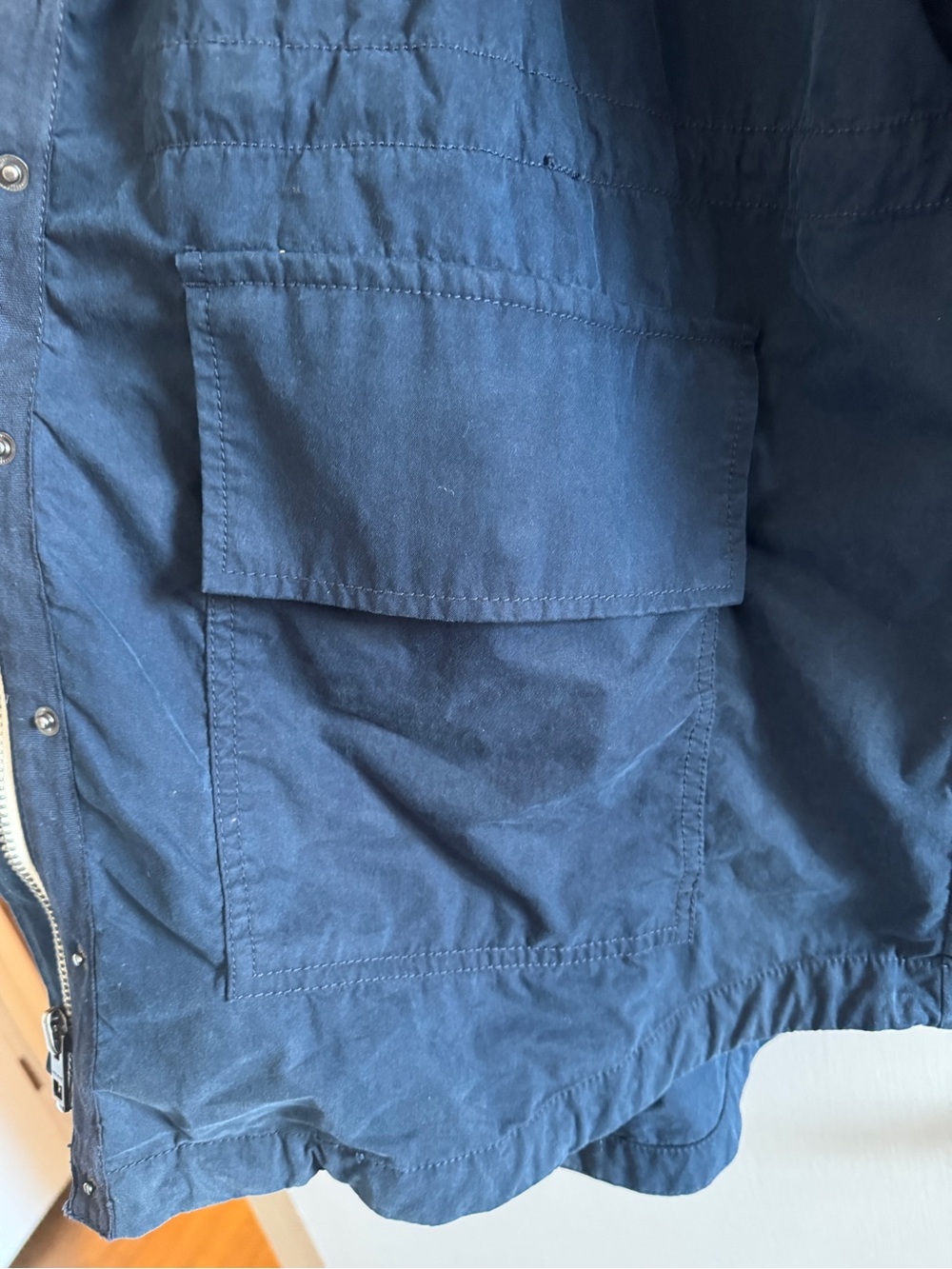 Lucky Brand Navy Utility Jacket Hooded Zip Snap Coat Size 3X - Picture 8 of 10
